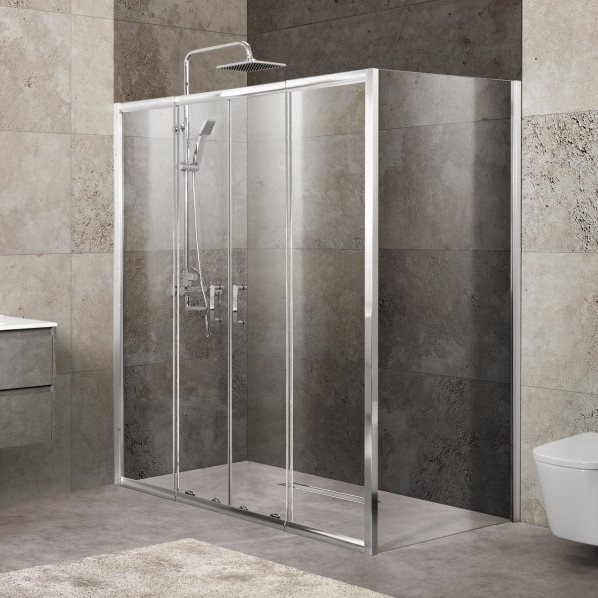 Душевой уголок BelBagno UNIQUE-AH-21-150/180-80-C-Cr