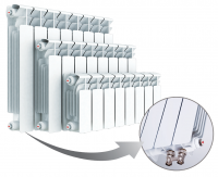Радиатор биметаллический секционный Rifar Base Ventil 500 х 9 секций (подключение нижнее слева)