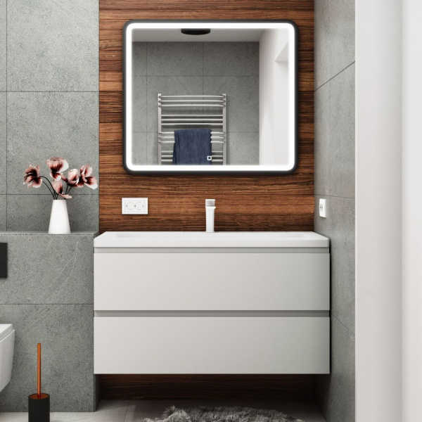 Мебель для ванной Art&Max Bianchi 100, подвесная, белый матовый