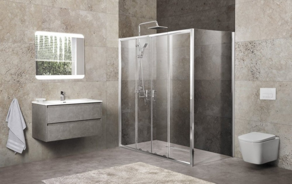 Душевой уголок BelBagno UNIQUE-AH-21-150/180-80-C-Cr