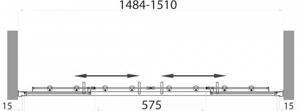 Шторка на ванну BelBagno Uno VF 2 150/145 C Cr