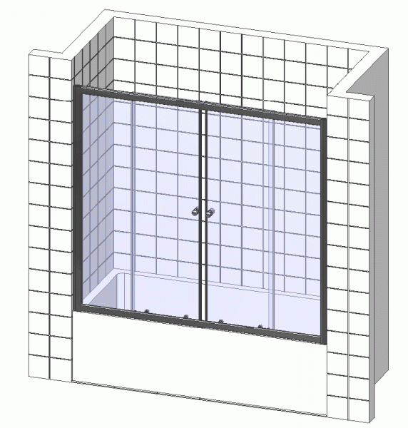 Шторка на ванну BelBagno Uno VF 2 150/145 C Cr