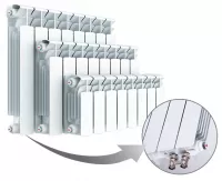 Радиатор биметаллический секционный Rifar Base Ventil 200 х 8 секций (подключение нижнее справа)